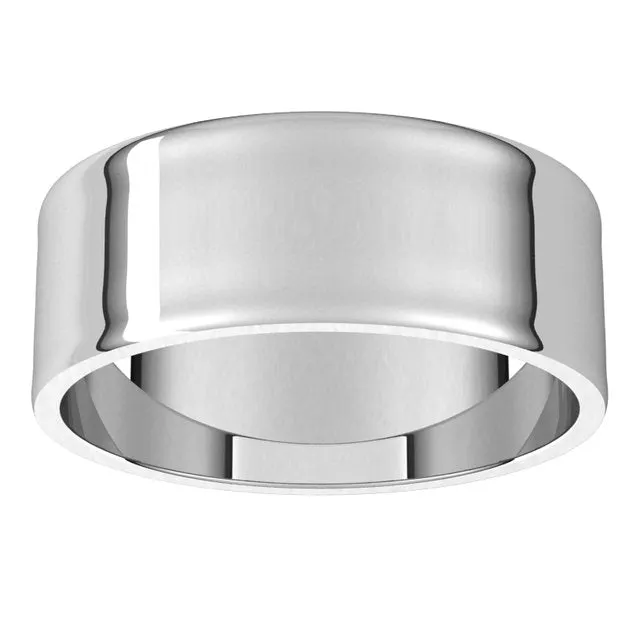 14K White Gold Flat Ultra-Light Wedding Band, 7 mm Wide