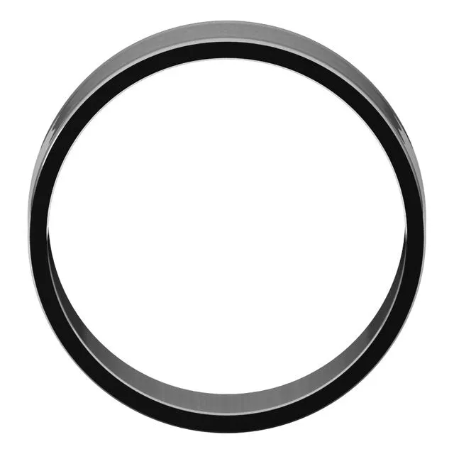 14K White Gold Flat Ultra-Light Wedding Band, 7 mm Wide