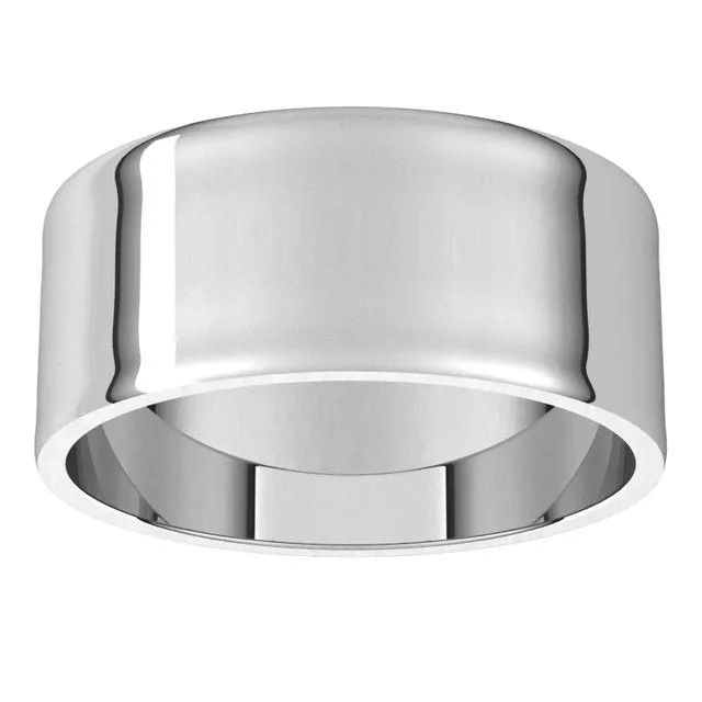 14K White Gold Flat Ultra-Light Wedding Band, 8 mm Wide