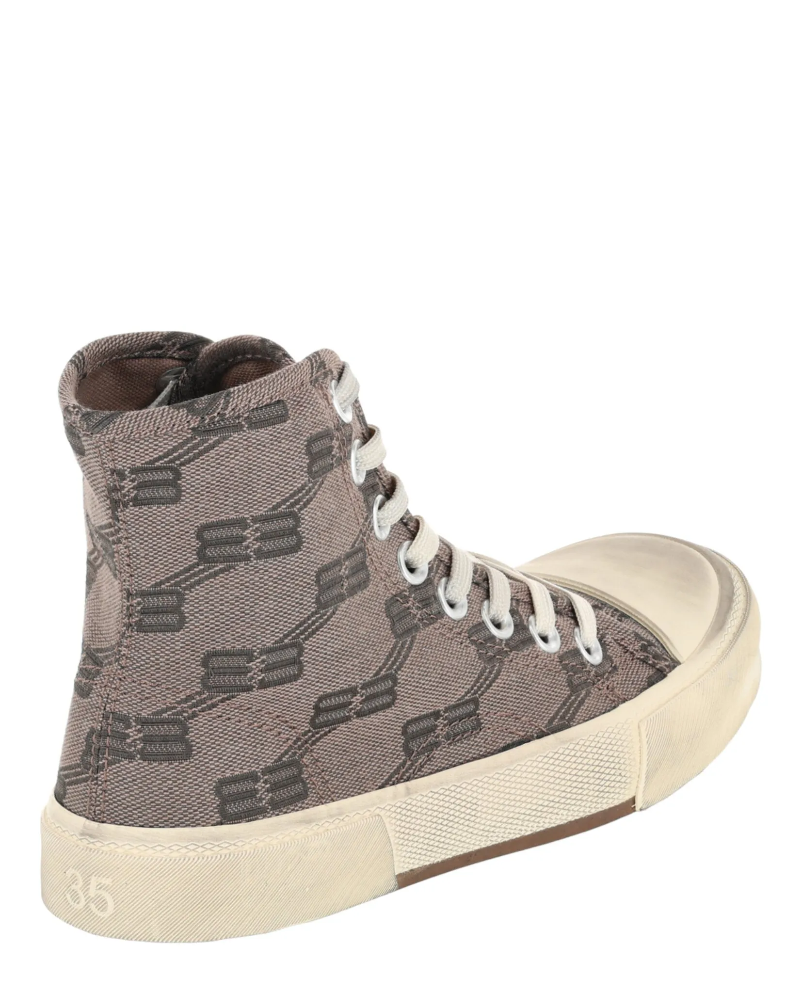 Balenciaga Womens Paris BB Monogram High-Top Sneakers