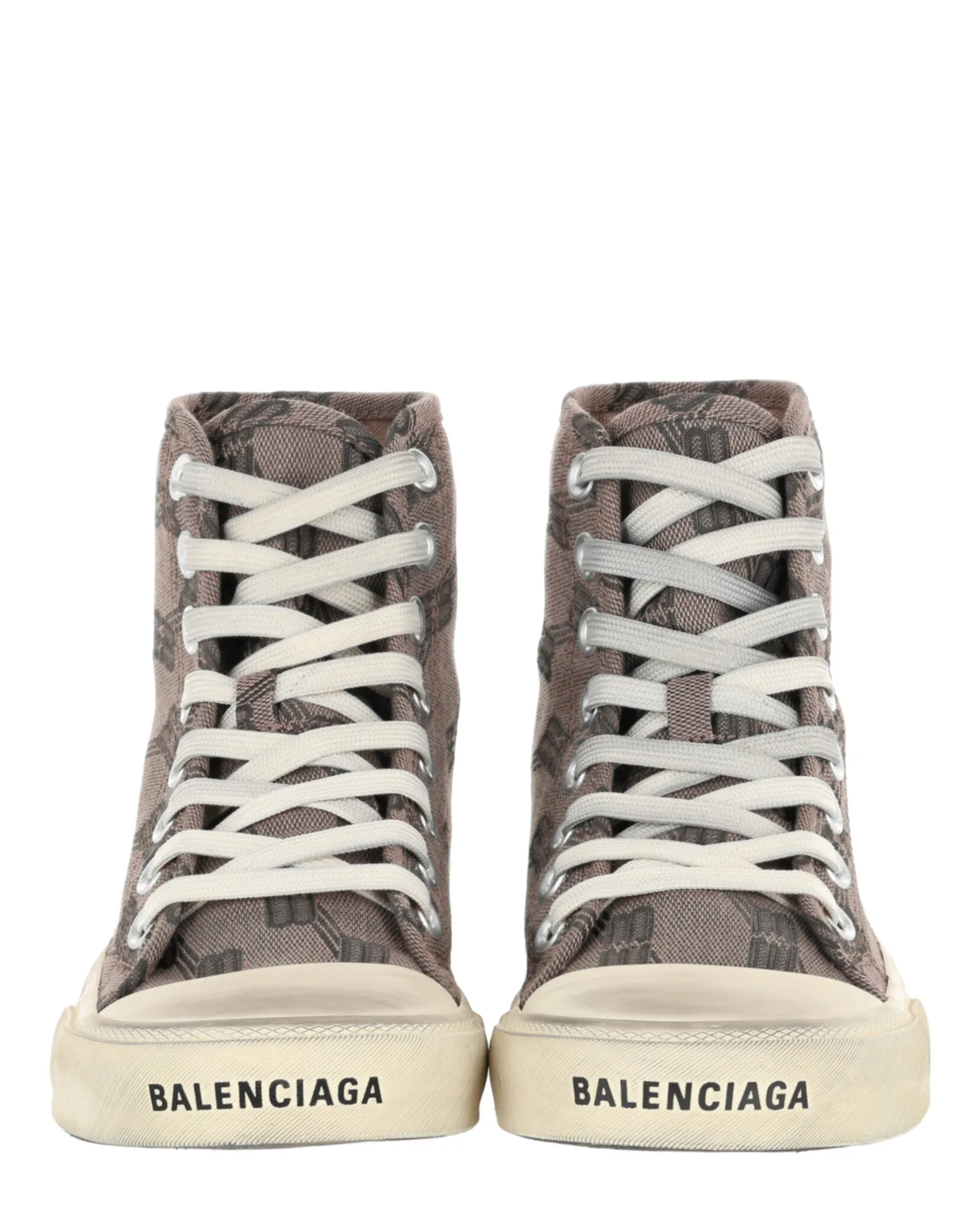 Balenciaga Womens Paris BB Monogram High-Top Sneakers