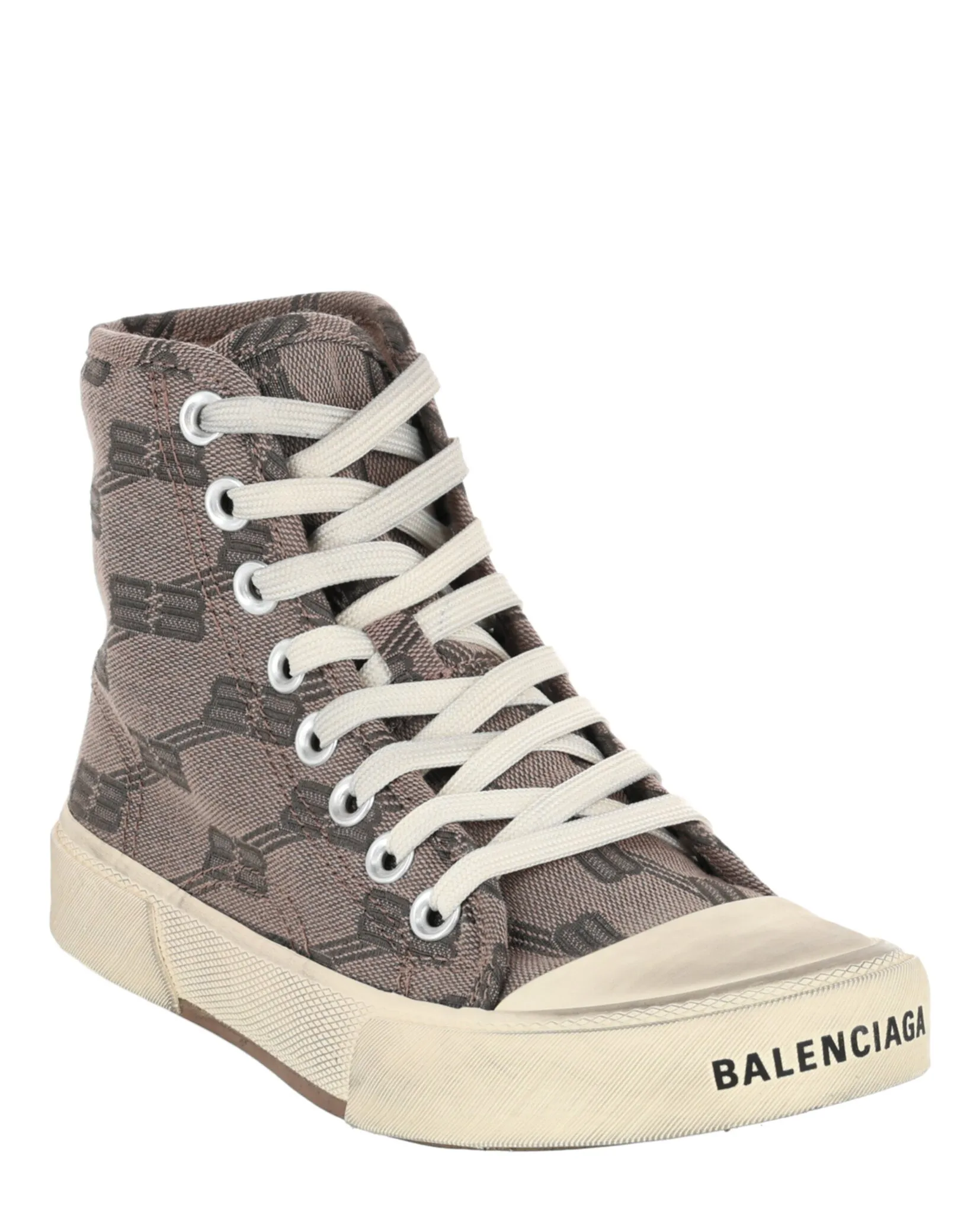 Balenciaga Womens Paris BB Monogram High-Top Sneakers