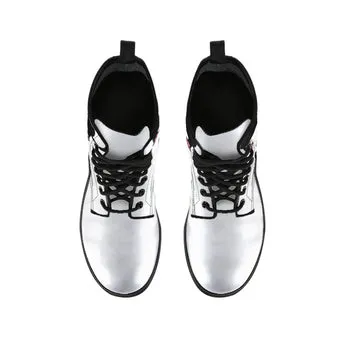 Black Cat Print on Demand Artwork Women's Fur Trimmed Combat Style Boots