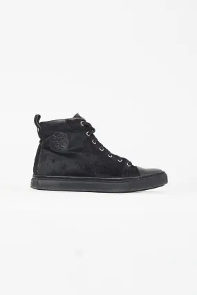 Black Textured High Top Sneaker