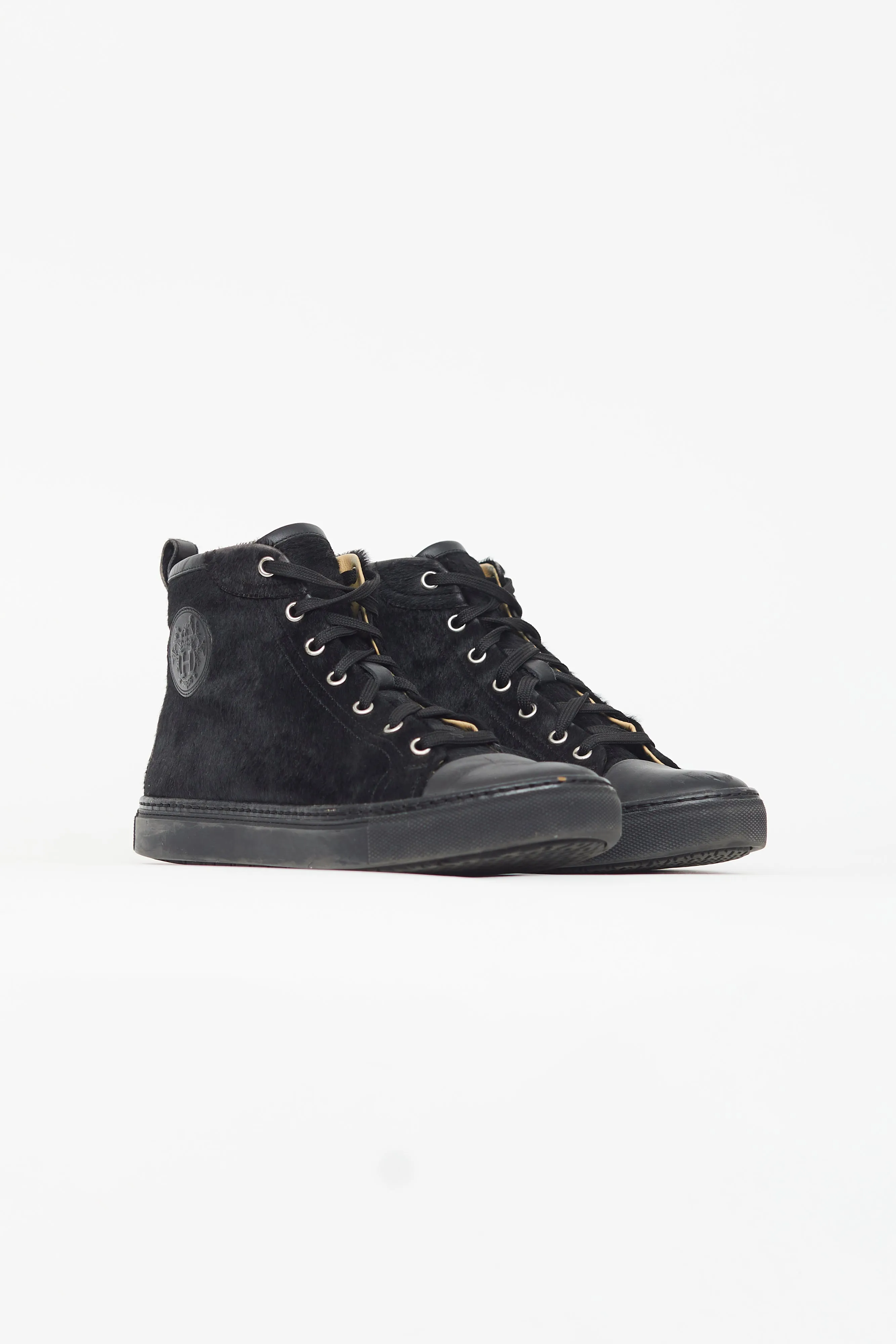 Black Textured High Top Sneaker