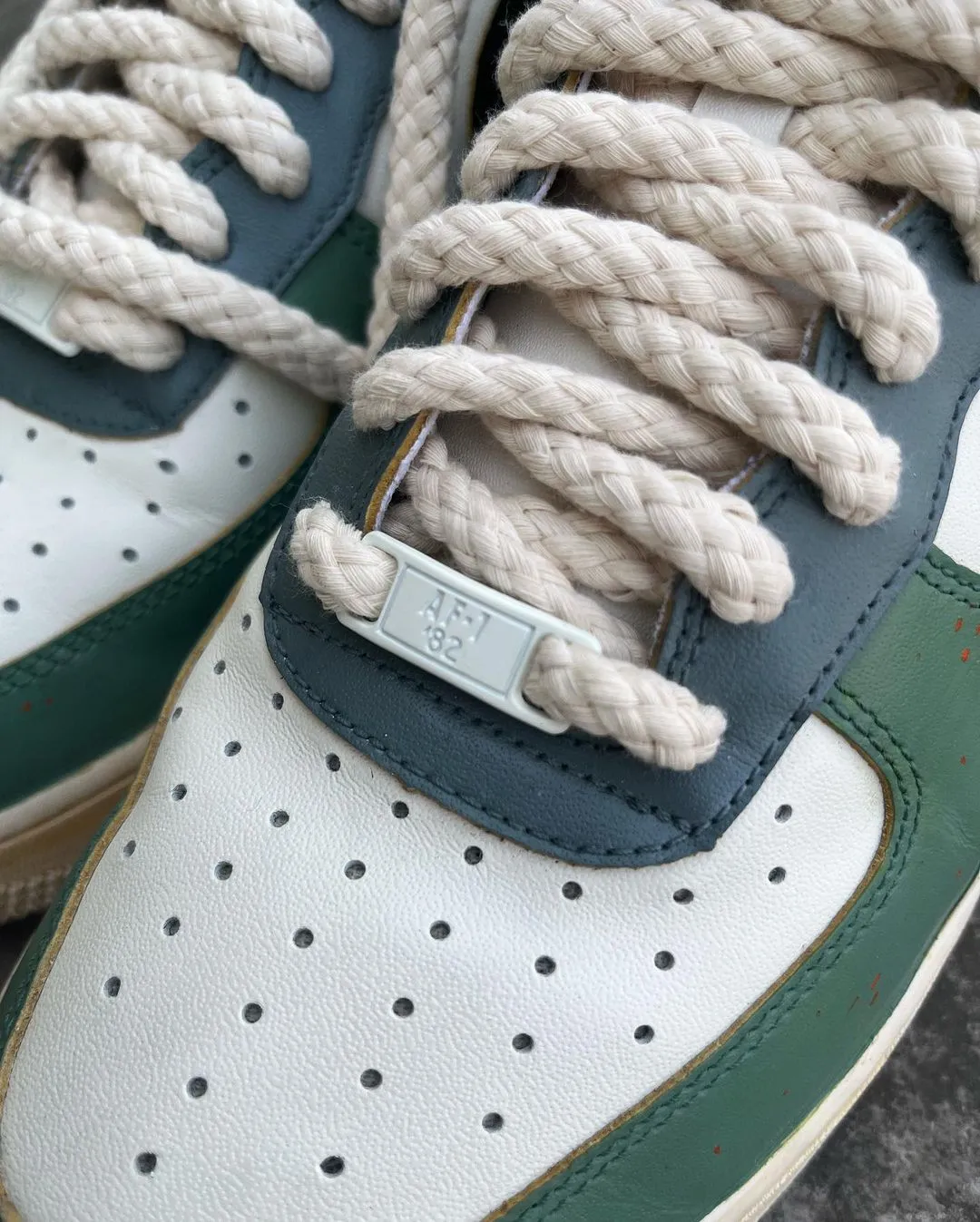 Camouflage Swoosh Green White Custom Air Force 1