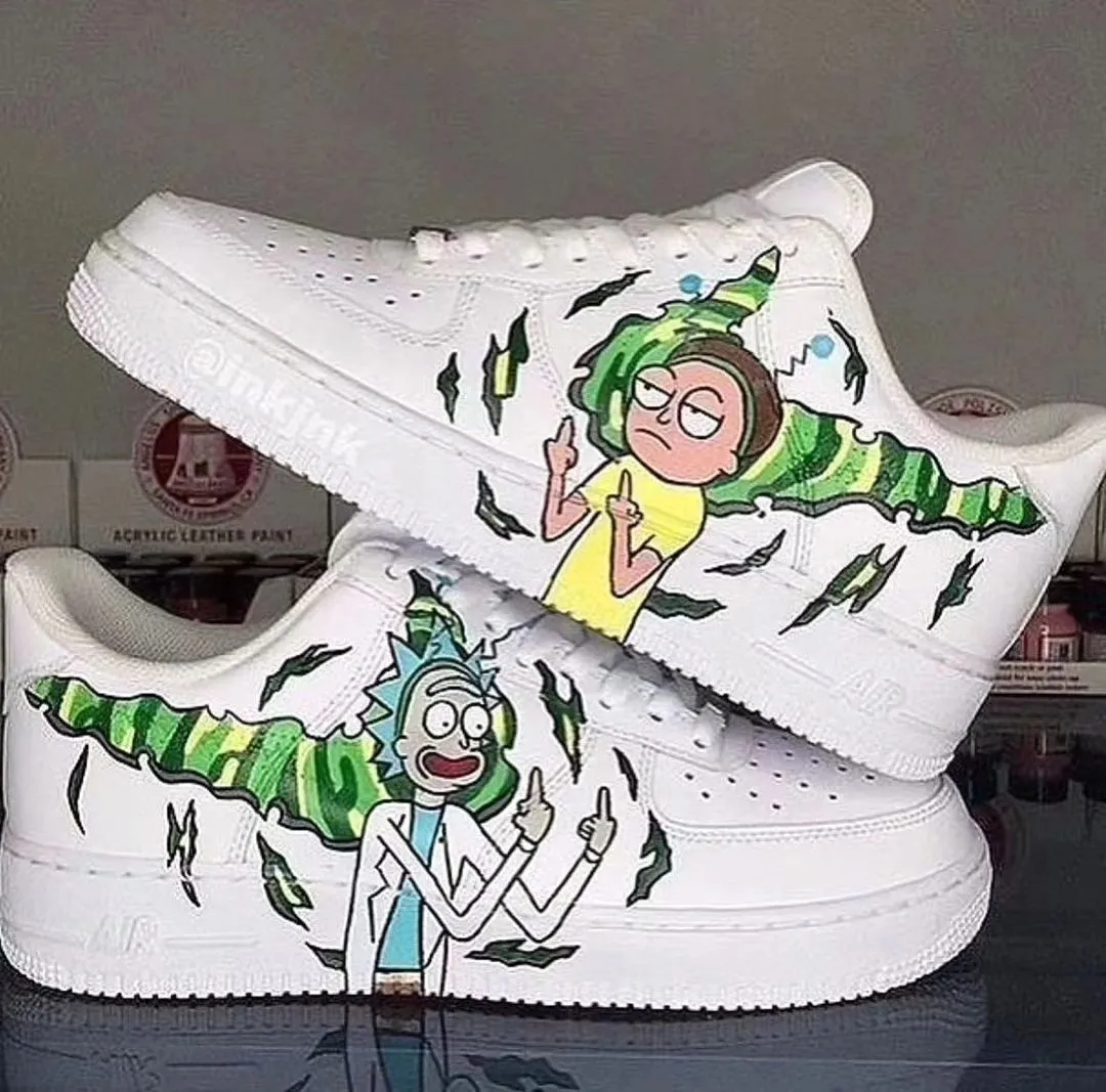 Cartoon Role Green Yellow Custom Air Force 1