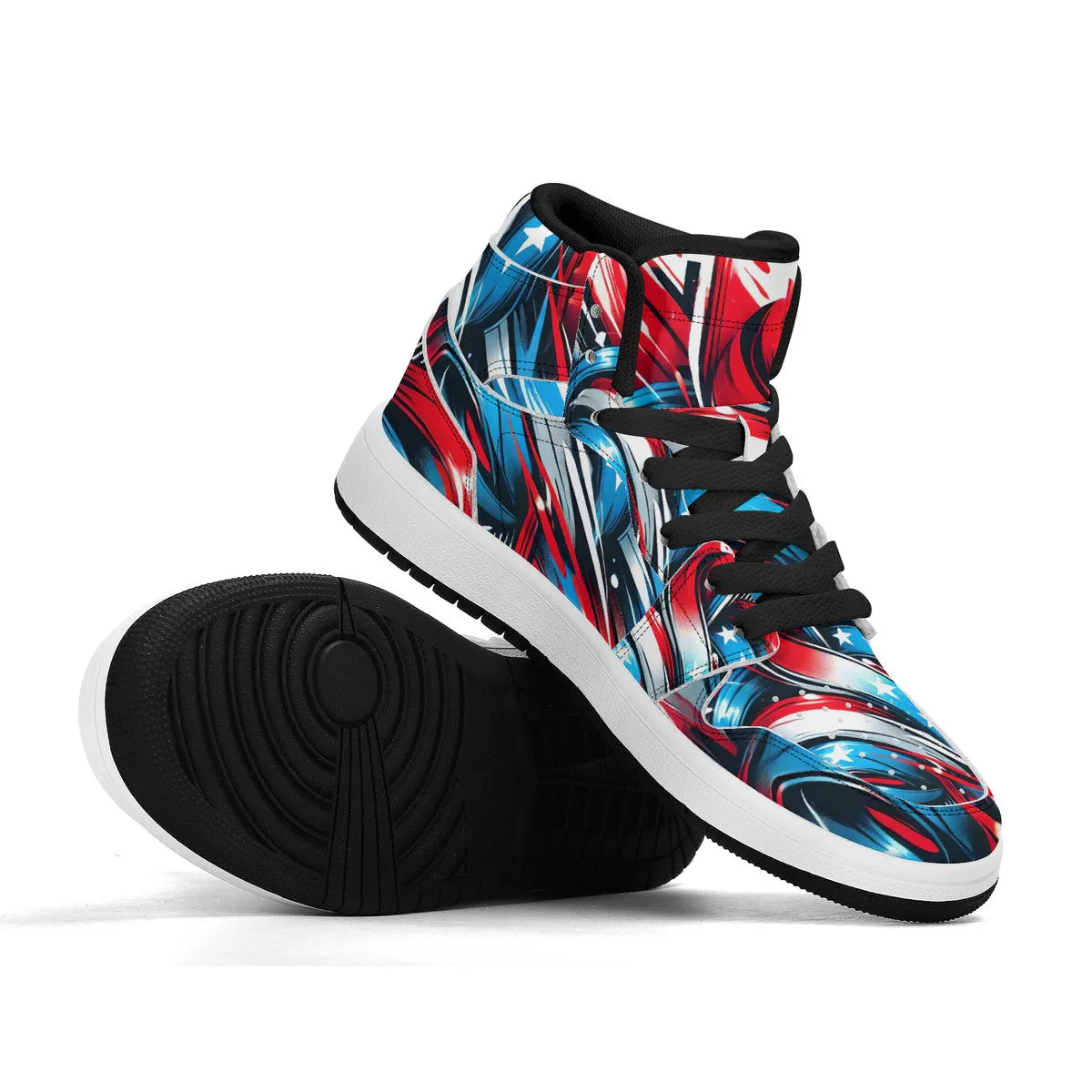 Children's Personalized High-Top Synthetic Leather Sneakers