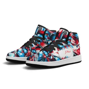 Children's Personalized High-Top Synthetic Leather Sneakers