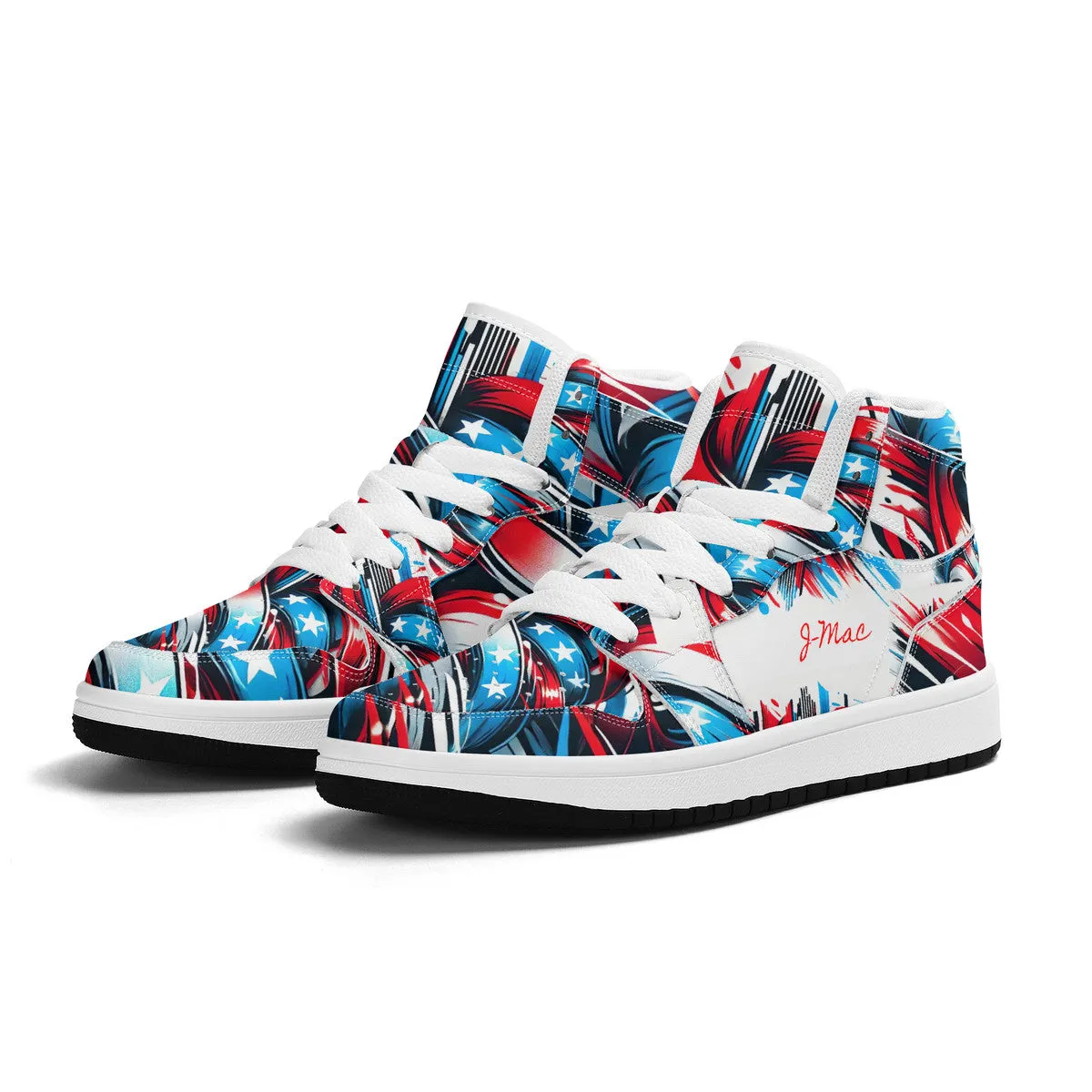 Children's Personalized High-Top Synthetic Leather Sneakers