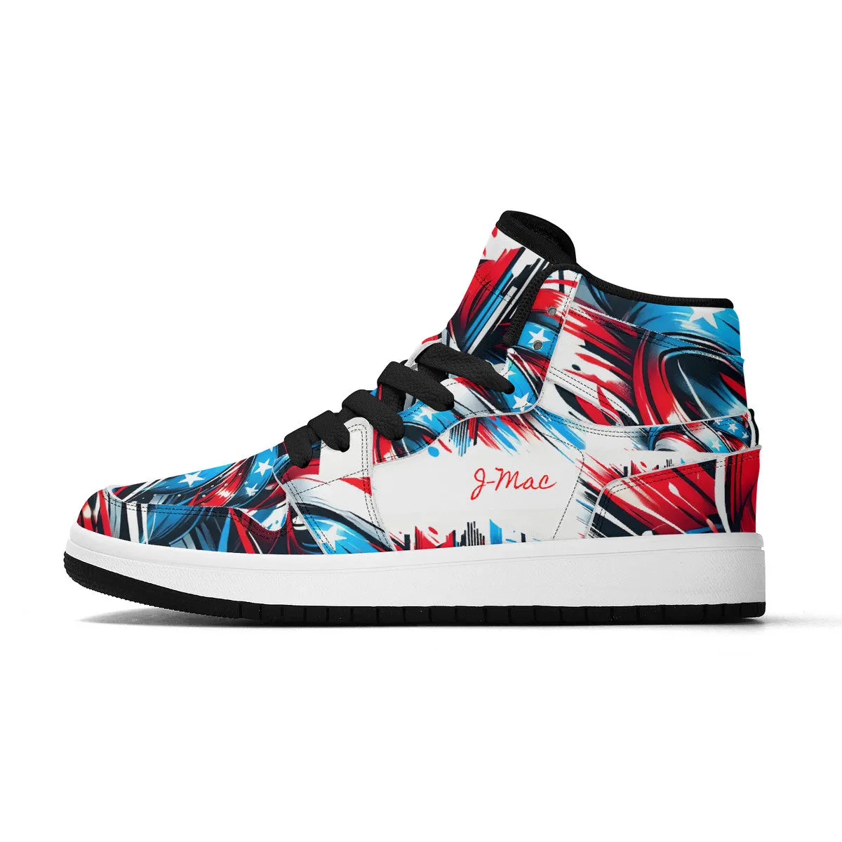 Children's Personalized High-Top Synthetic Leather Sneakers