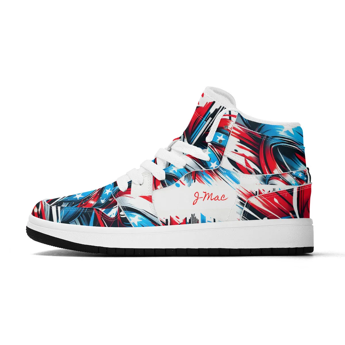 Children's Personalized High-Top Synthetic Leather Sneakers