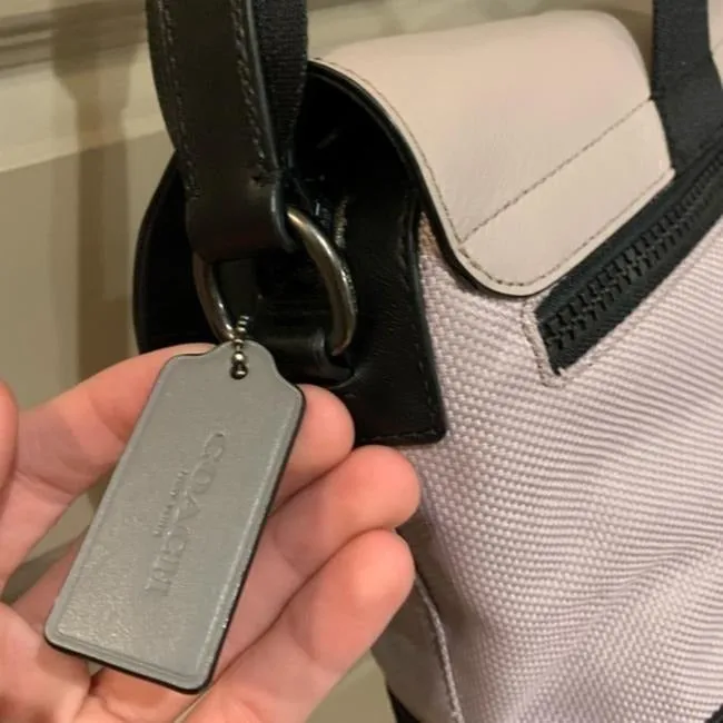 Coach Color Terrain Bike Grey Black White Leather Messenger Bag