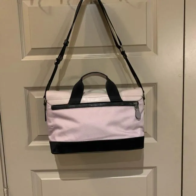 Coach Color Terrain Bike Grey Black White Leather Messenger Bag