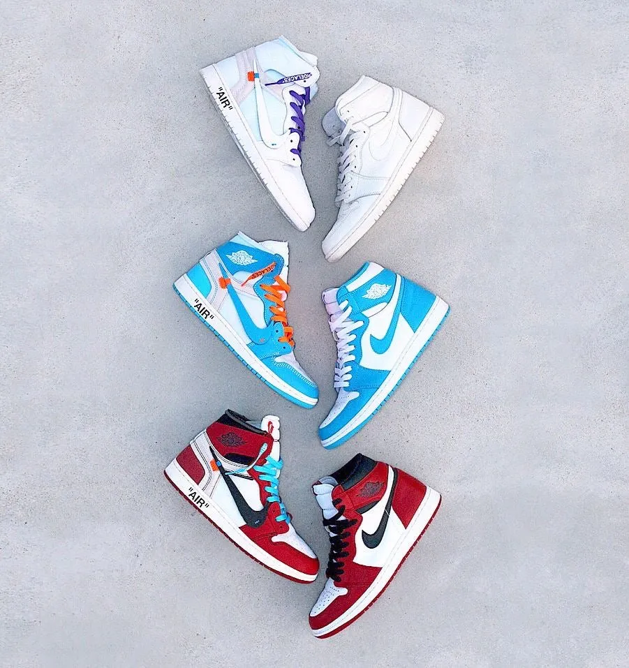 Custom Air Jordan 1 OFF-White Blue Sneakers