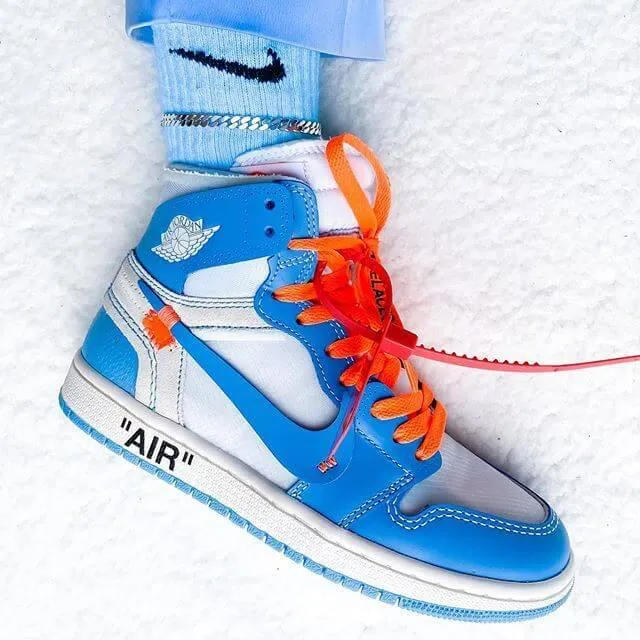Custom Air Jordan 1 OFF-White Blue Sneakers