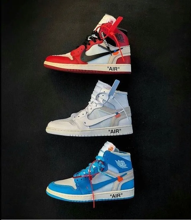 Custom Air Jordan 1 OFF-White Blue Sneakers