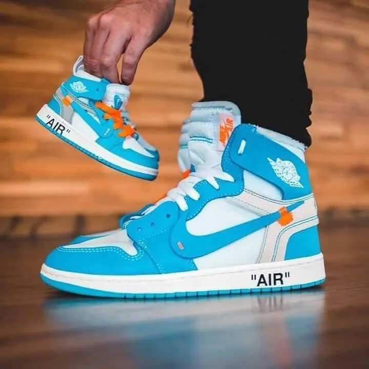 Custom Air Jordan 1 OFF-White Blue Sneakers