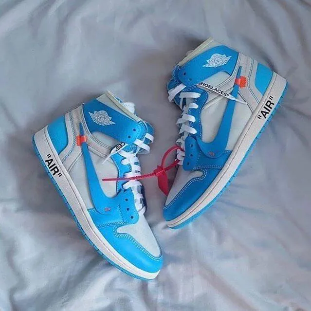Custom Air Jordan 1 OFF-White Blue Sneakers