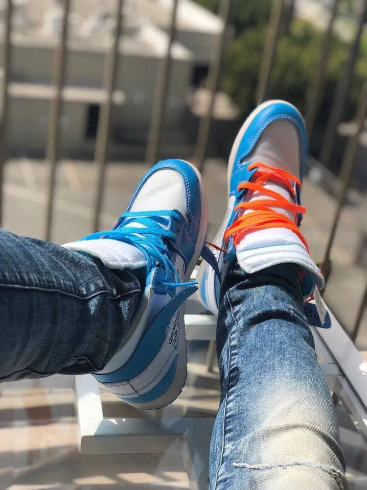 Custom Air Jordan 1 OFF-White Blue Sneakers