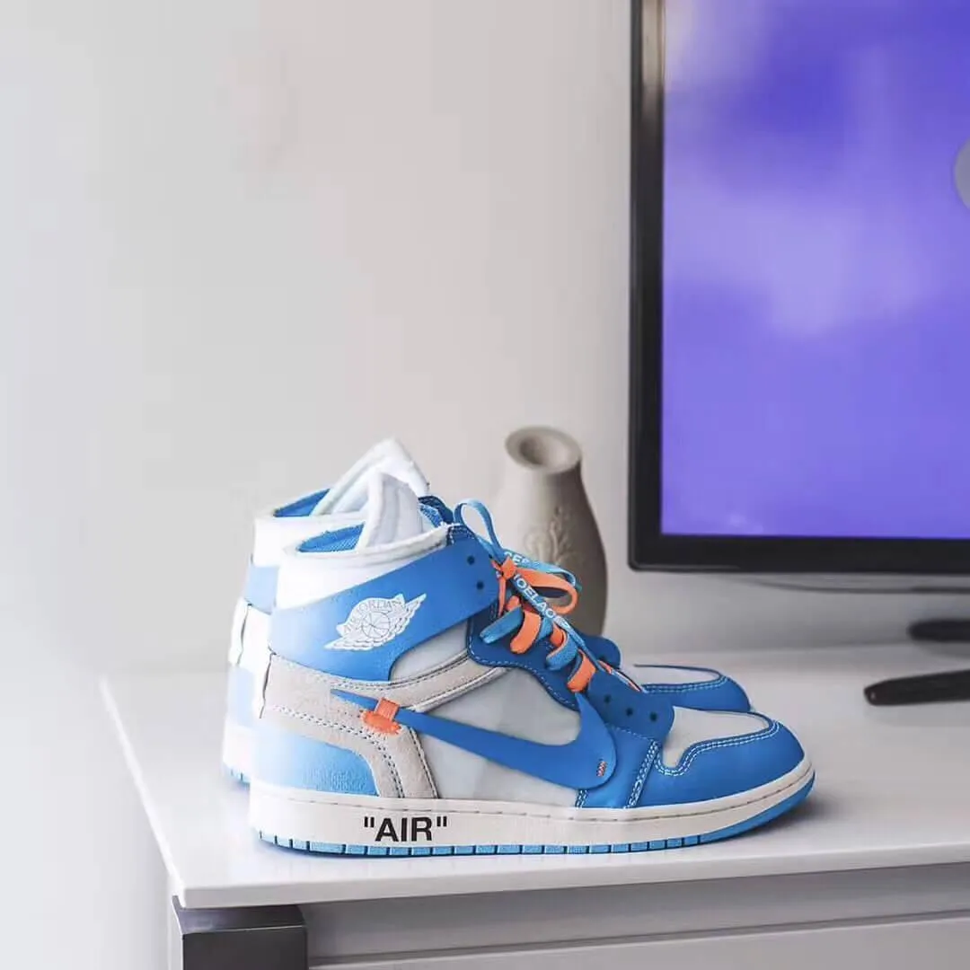 Custom Air Jordan 1 OFF-White Blue Sneakers