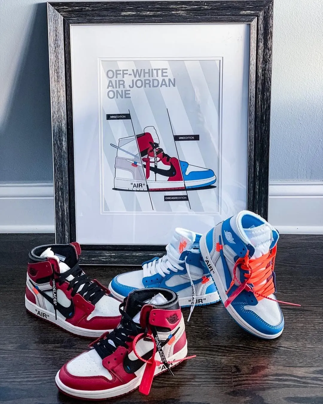Custom Air Jordan 1 OFF-White Blue Sneakers