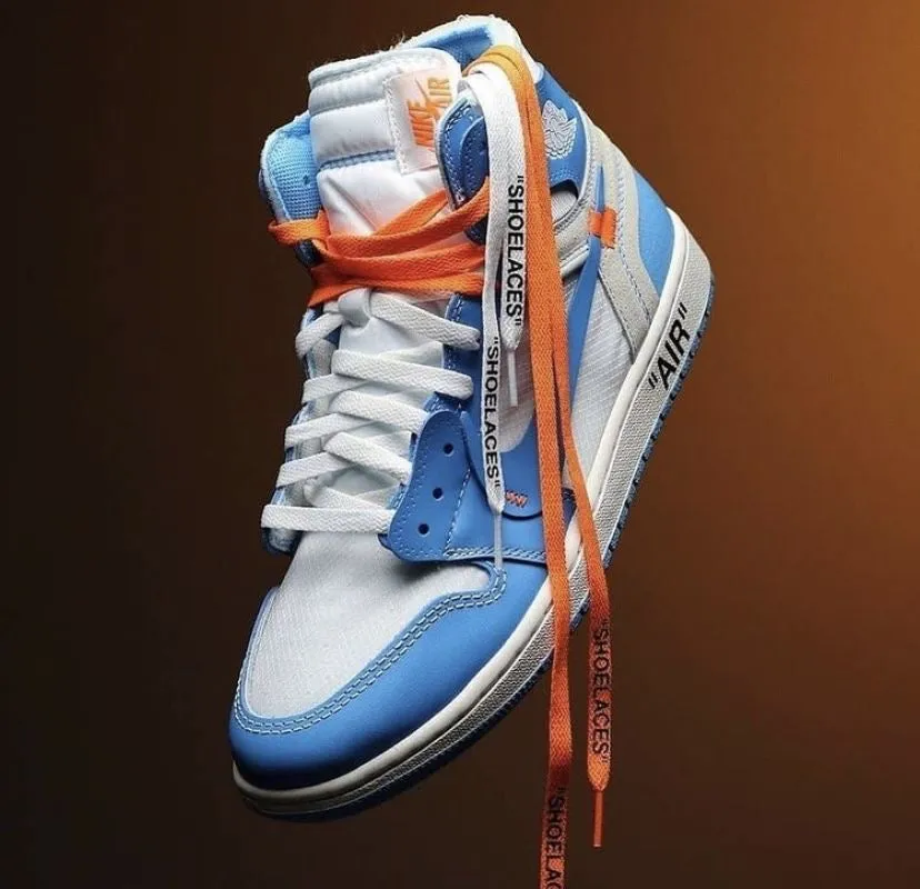 Custom Air Jordan 1 OFF-White Blue Sneakers
