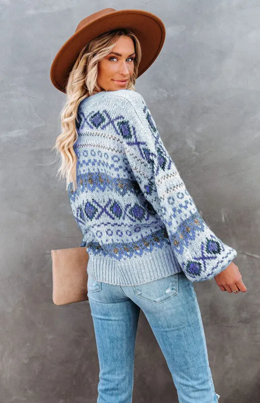 Ladies Casual V-Neck Cardigan Sweater
