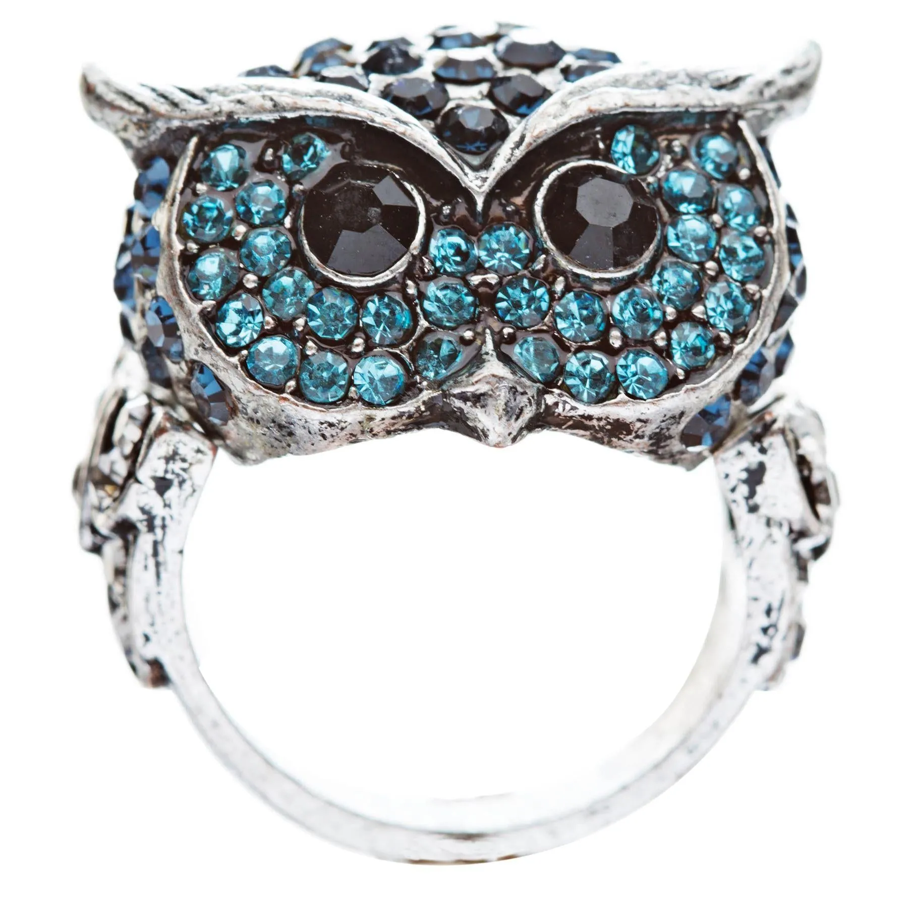 Owl Animal 3D Crystal Rhinestone Stretch Ring