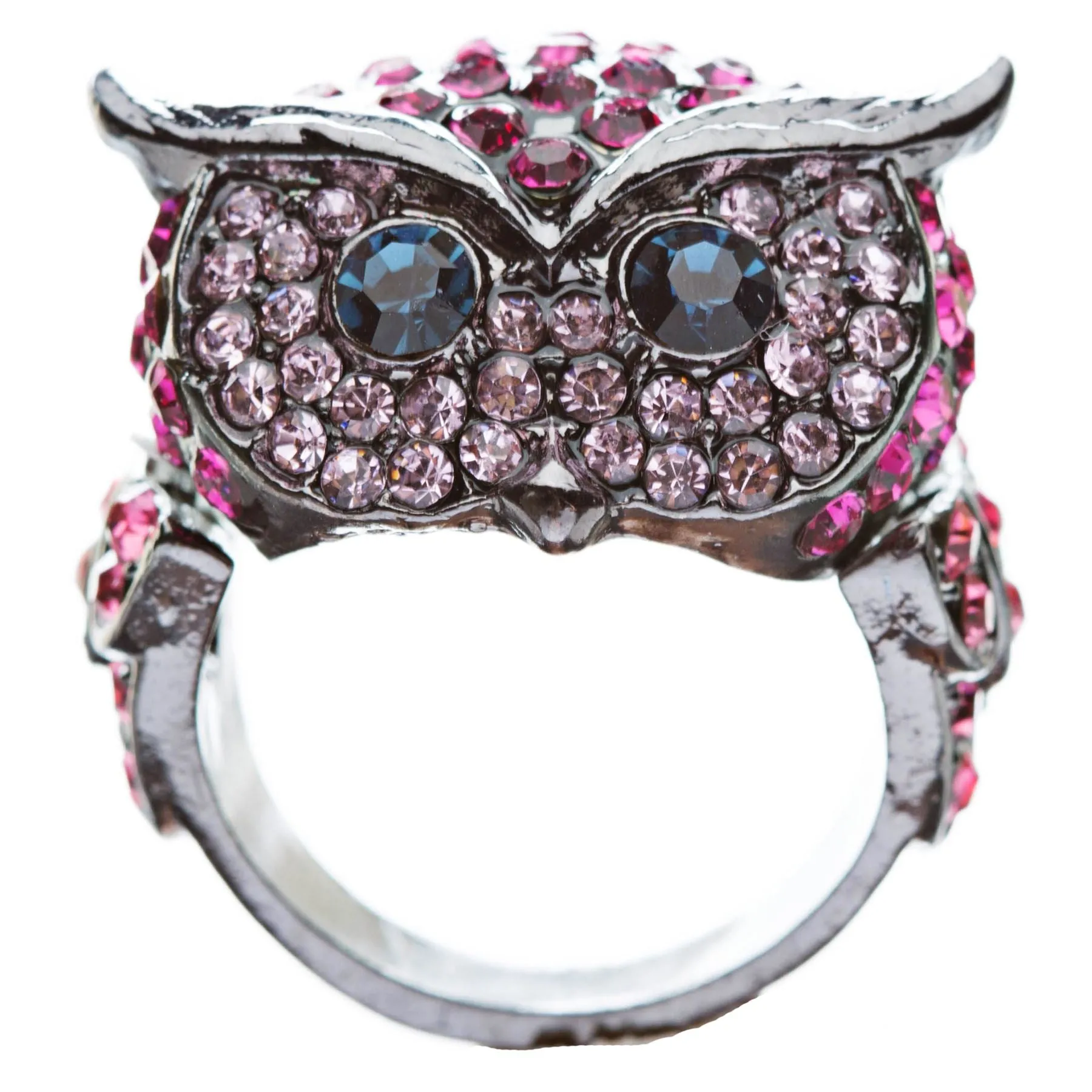 Owl Animal 3D Crystal Rhinestone Stretch Ring