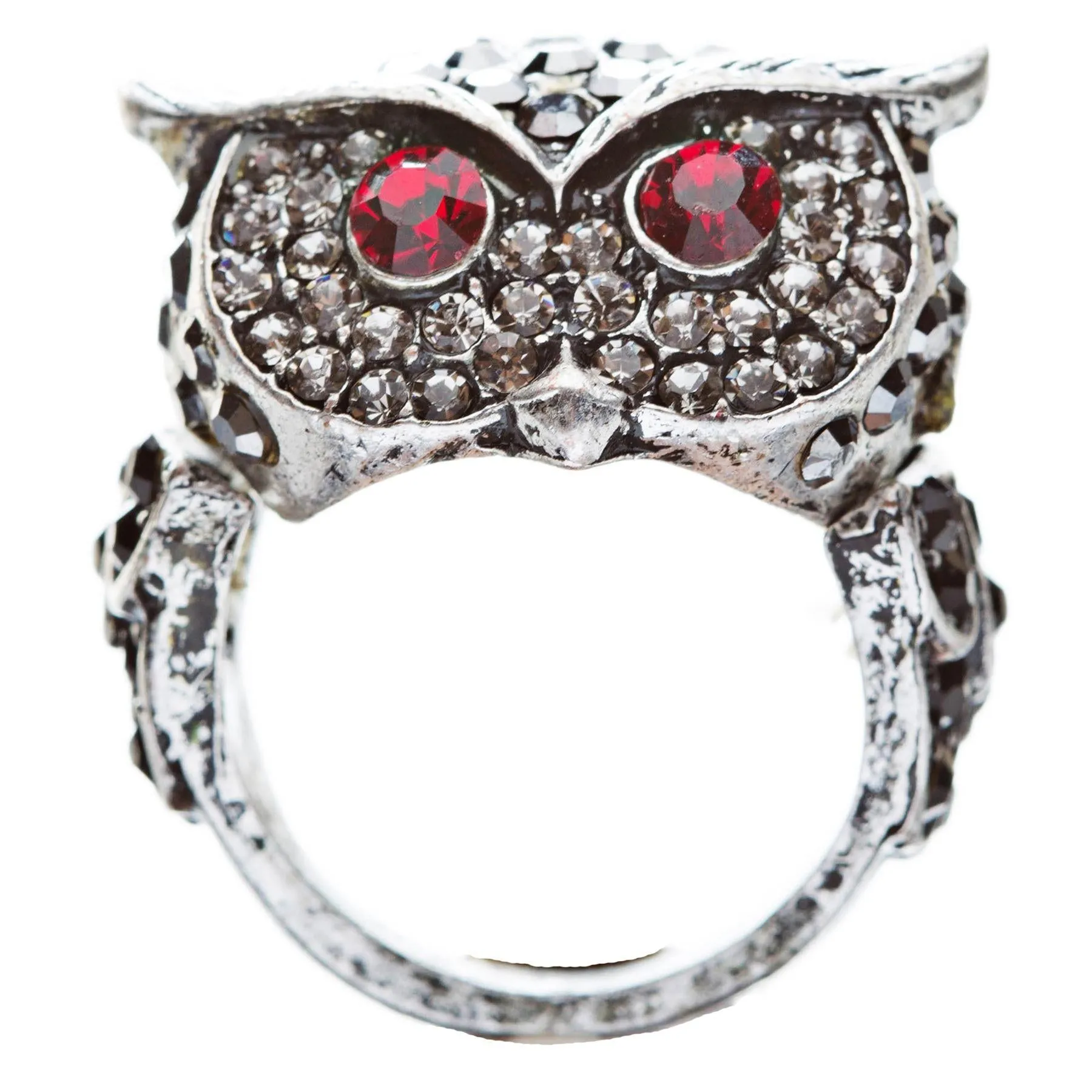 Owl Animal 3D Crystal Rhinestone Stretch Ring