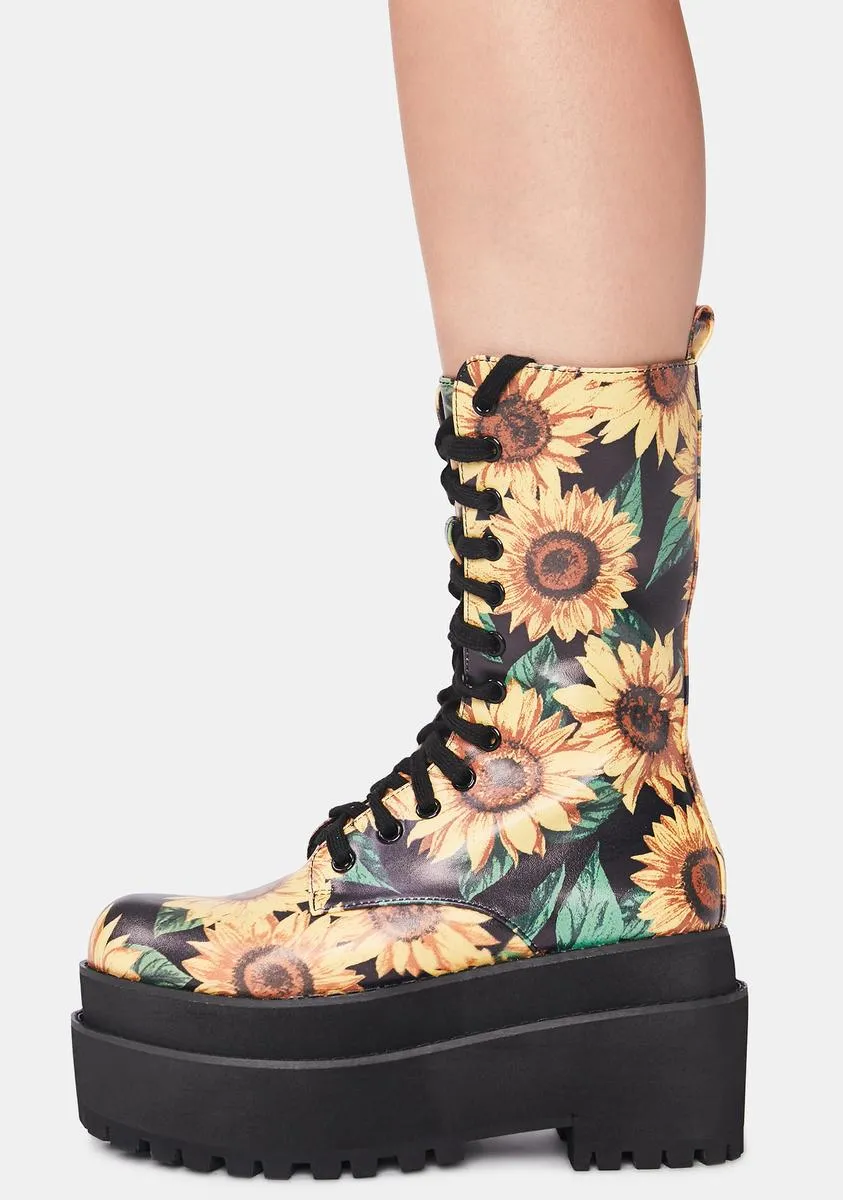 Petal To The Metal Combat Boots