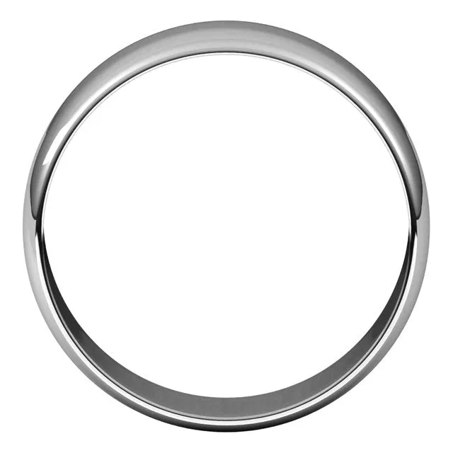 Platinum Half Round Ultra-Light Wedding Band, 7 mm Wide