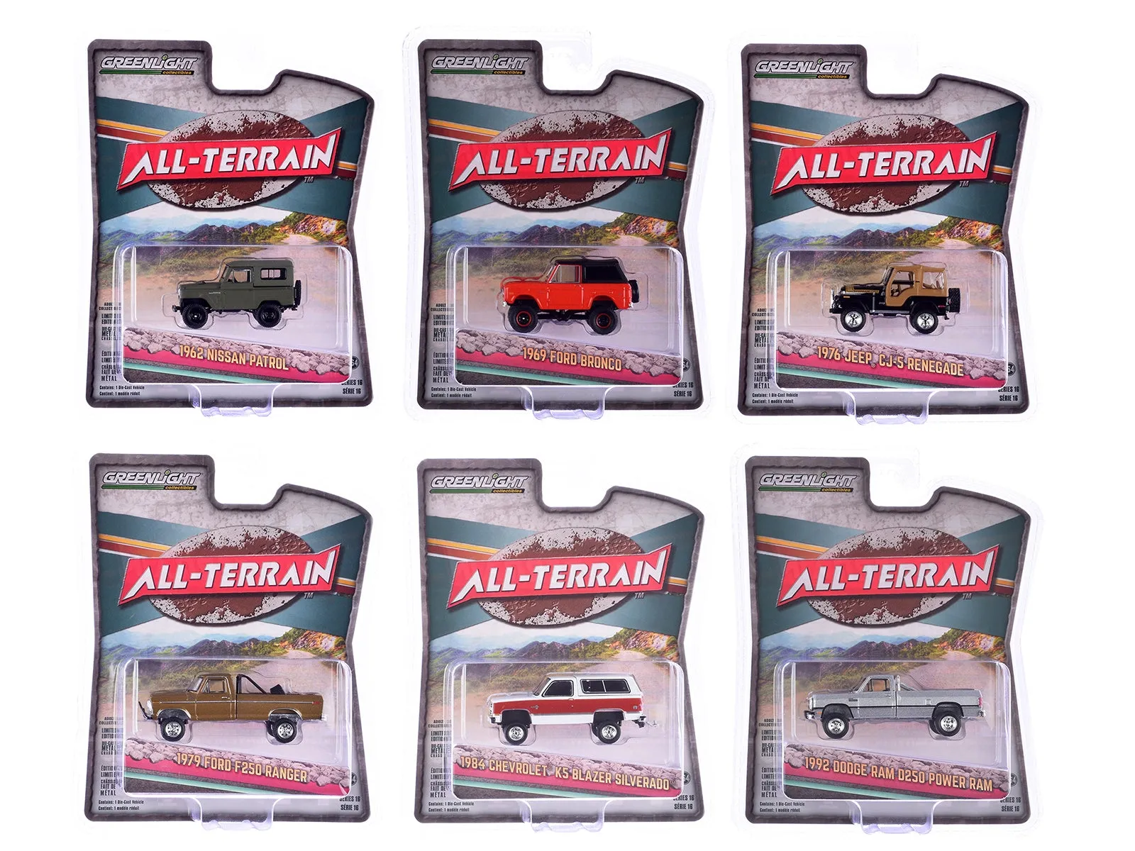 "All Terrain" Series 16 Set of 6 pieces 1/64 Diecast Model Cars