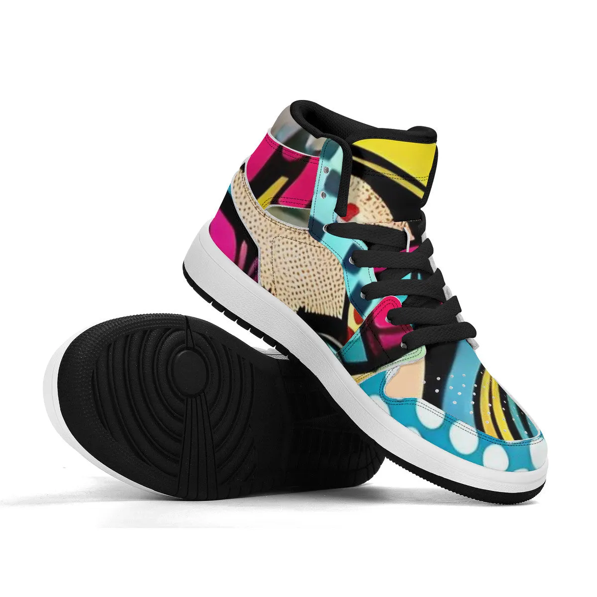Radiant Kicks High-Top Synthetic Leather Sneakers