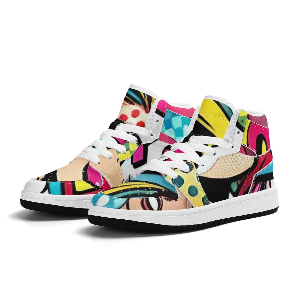 Radiant Kicks High-Top Synthetic Leather Sneakers