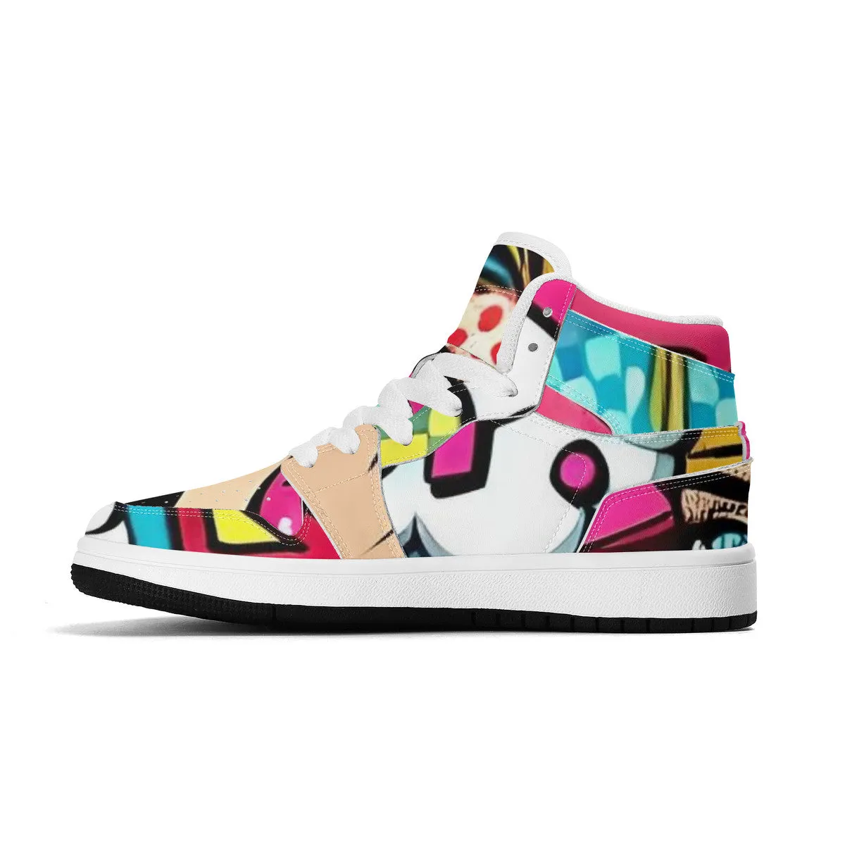 Radiant Kicks High-Top Synthetic Leather Sneakers