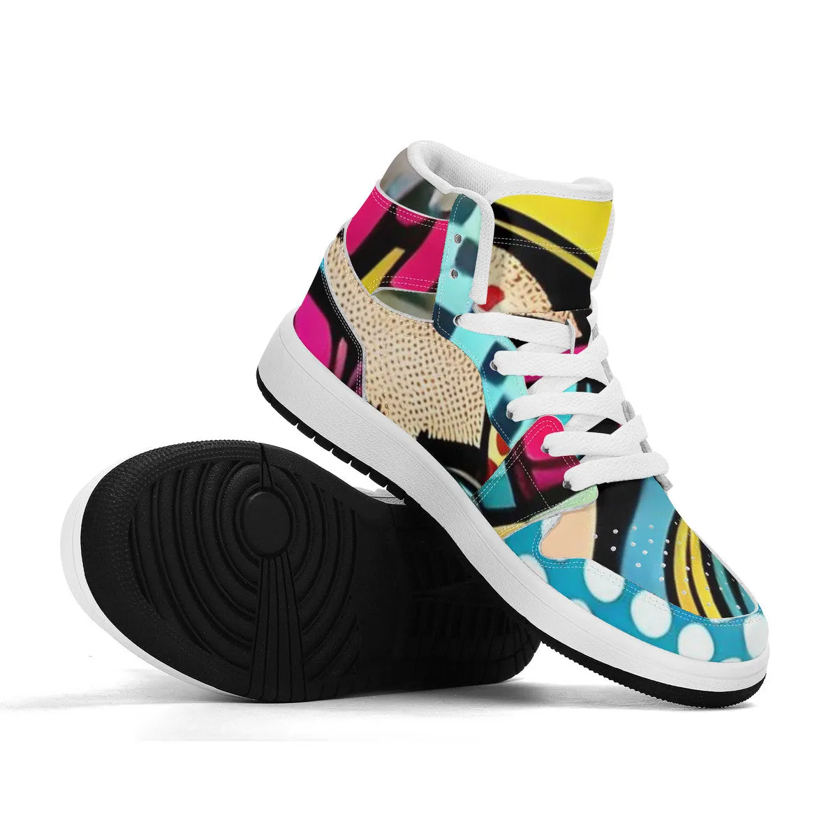 Radiant Kicks High-Top Synthetic Leather Sneakers