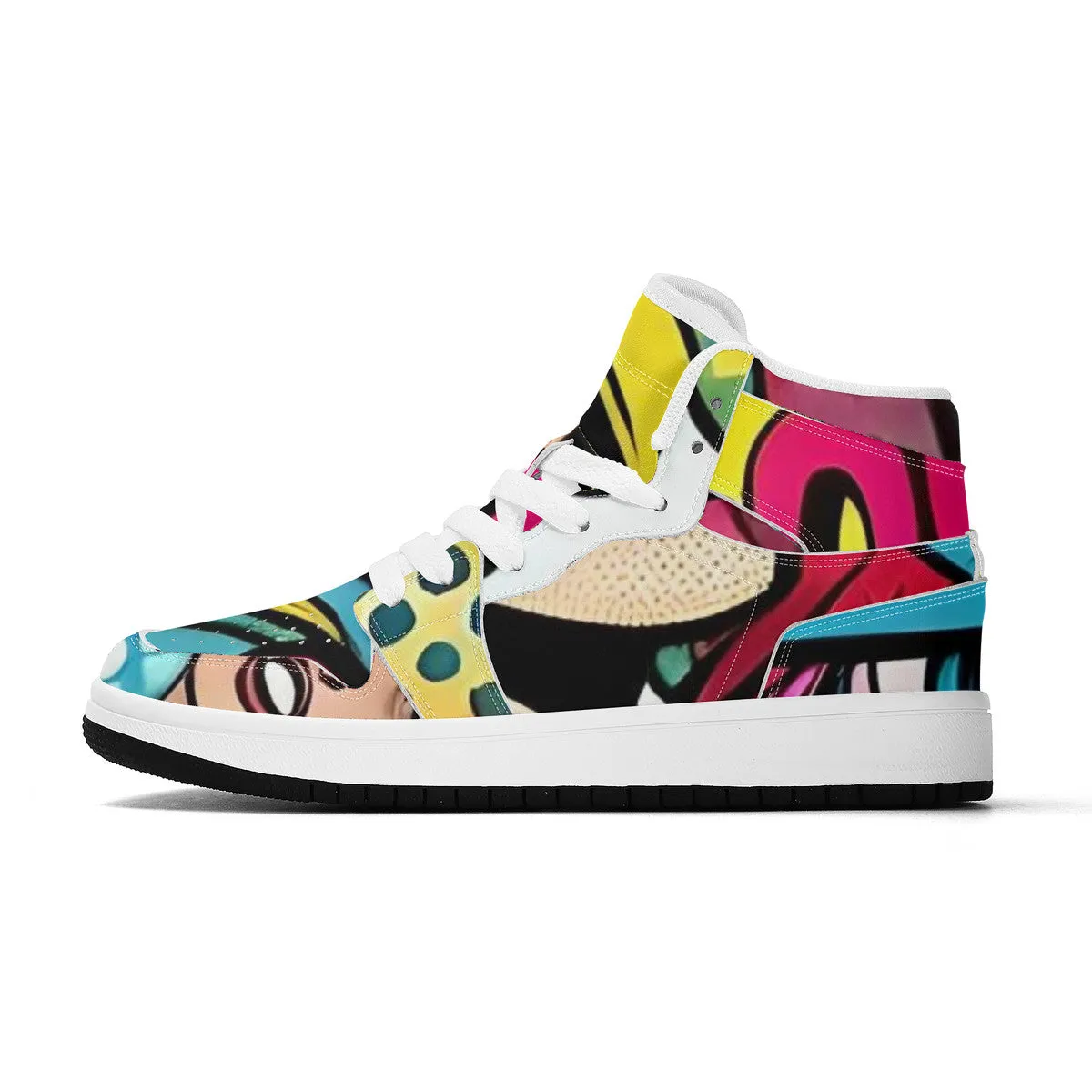 Radiant Kicks High-Top Synthetic Leather Sneakers