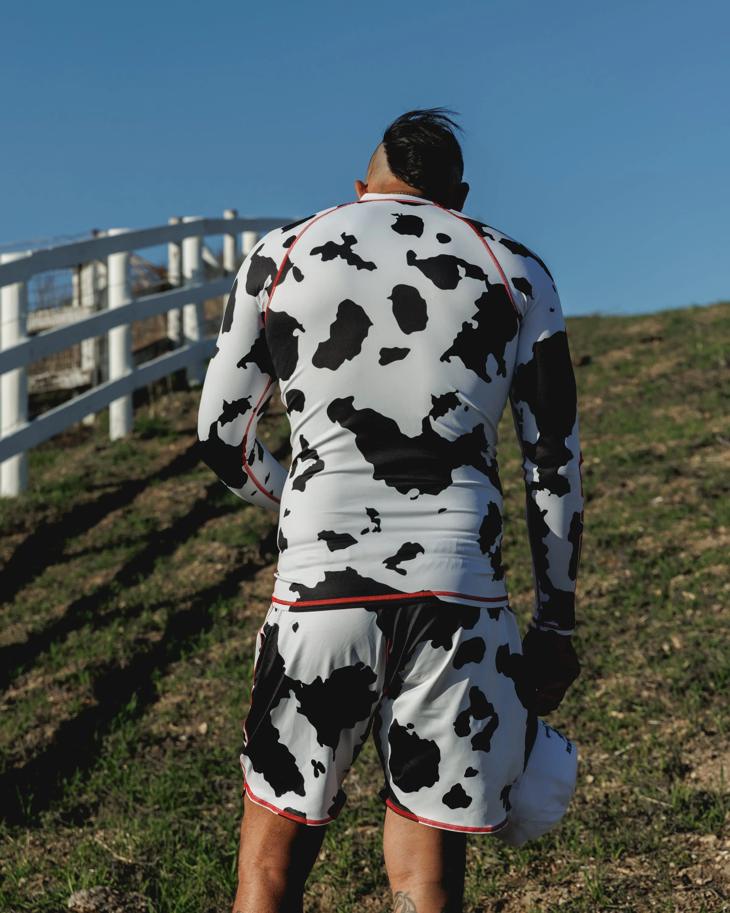 The No Gi Domestic Training Shorts - Holstein Cow - All-Terrain-Flex™