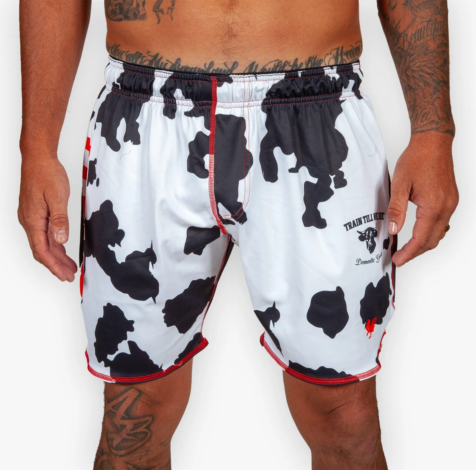 The No Gi Domestic Training Shorts - Holstein Cow - All-Terrain-Flex™