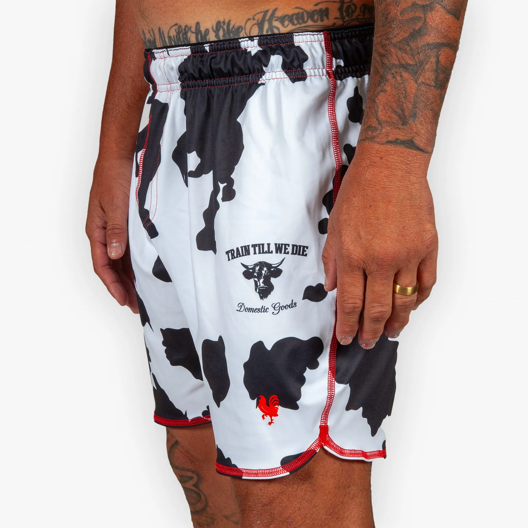 The No Gi Domestic Training Shorts - Holstein Cow - All-Terrain-Flex™