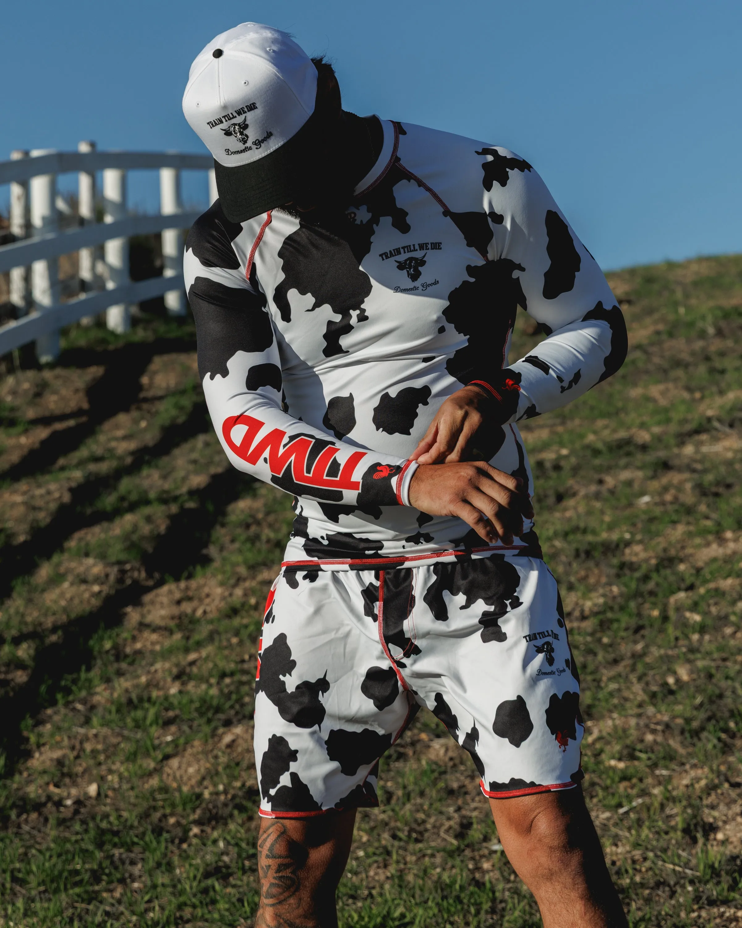 The No Gi Domestic Training Shorts - Holstein Cow - All-Terrain-Flex™