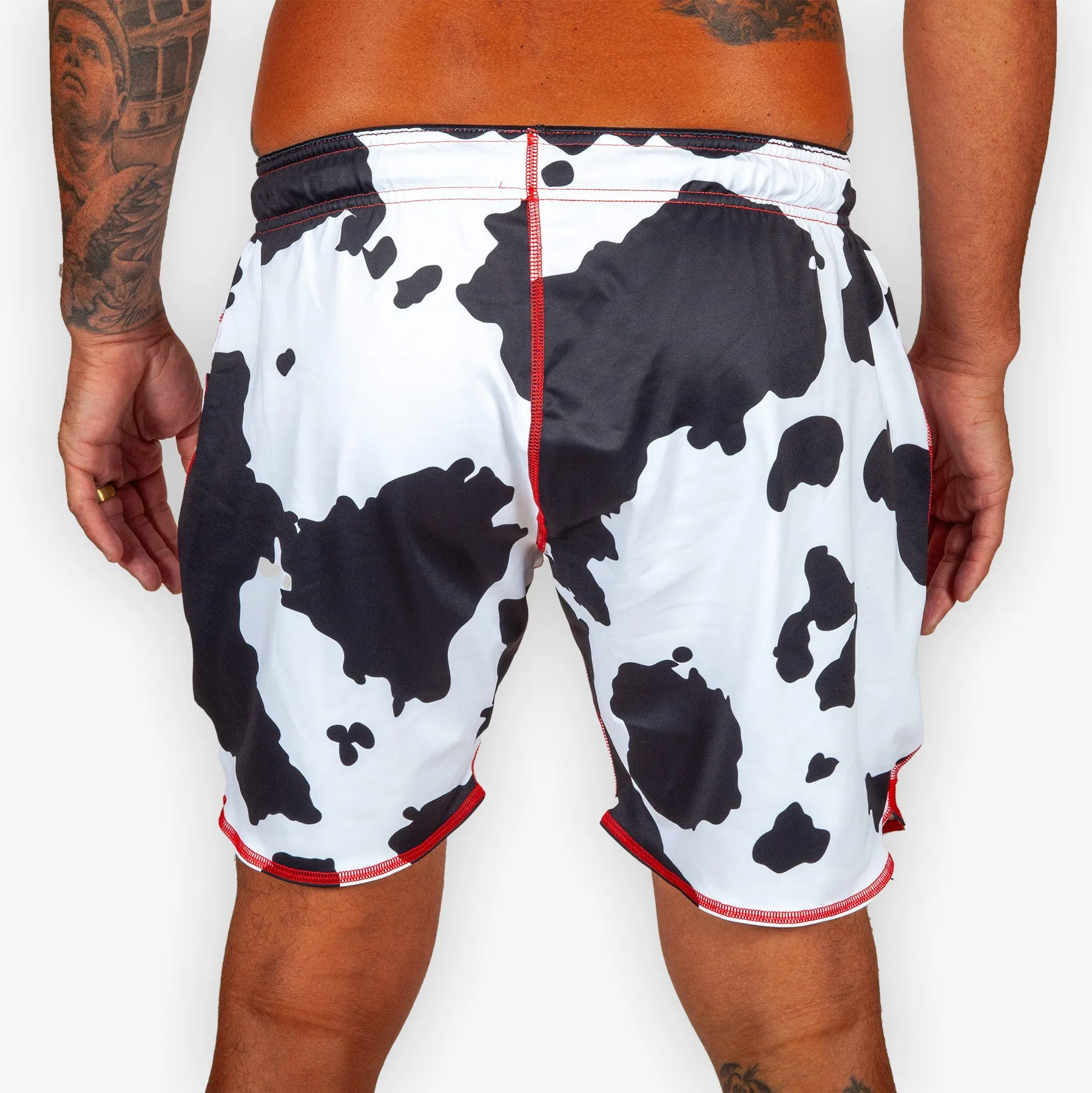 The No Gi Domestic Training Shorts - Holstein Cow - All-Terrain-Flex™