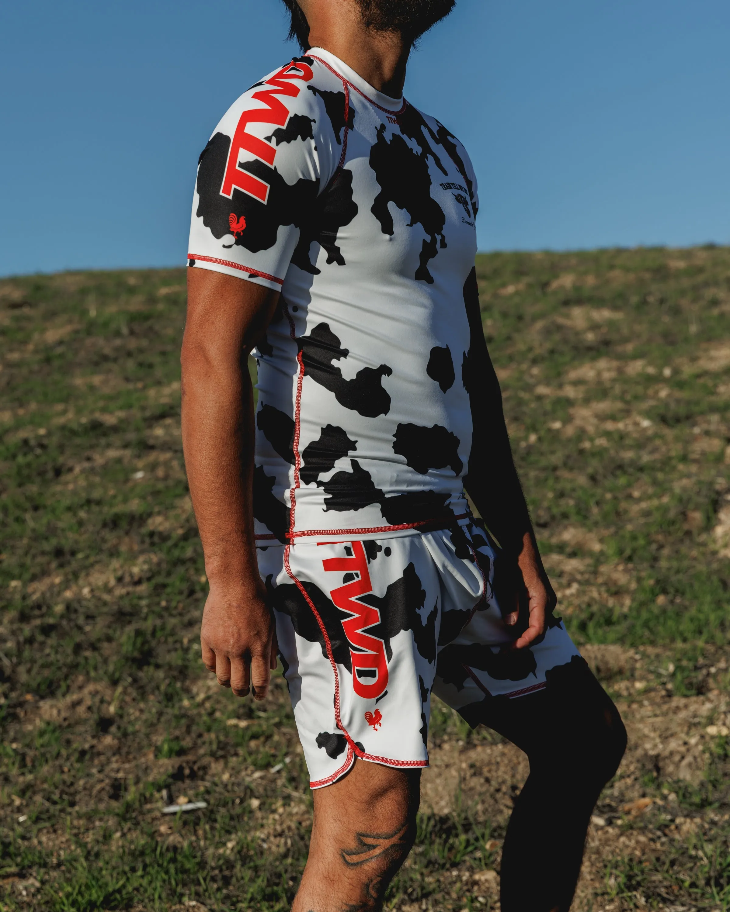 The No Gi Domestic Training Shorts - Holstein Cow - All-Terrain-Flex™